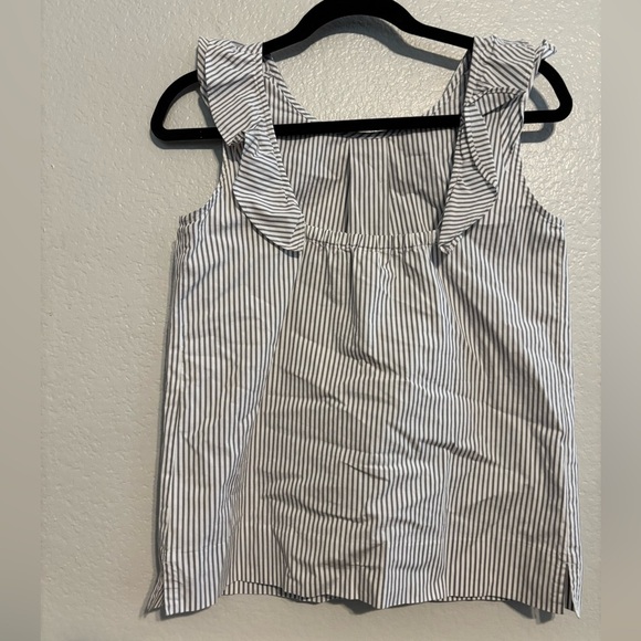 J Crew Gray & White striped tank blouse size 0 - Picture 4 of 4